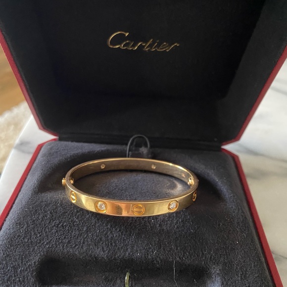 NFS. Cartier Love Bracelet 4 diamonds 16 Gold - Picture 8 of 11